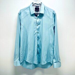 Eigth X Shirt Size L Men’s Premium Classic Fit Blue Long Sleeve  Button Up